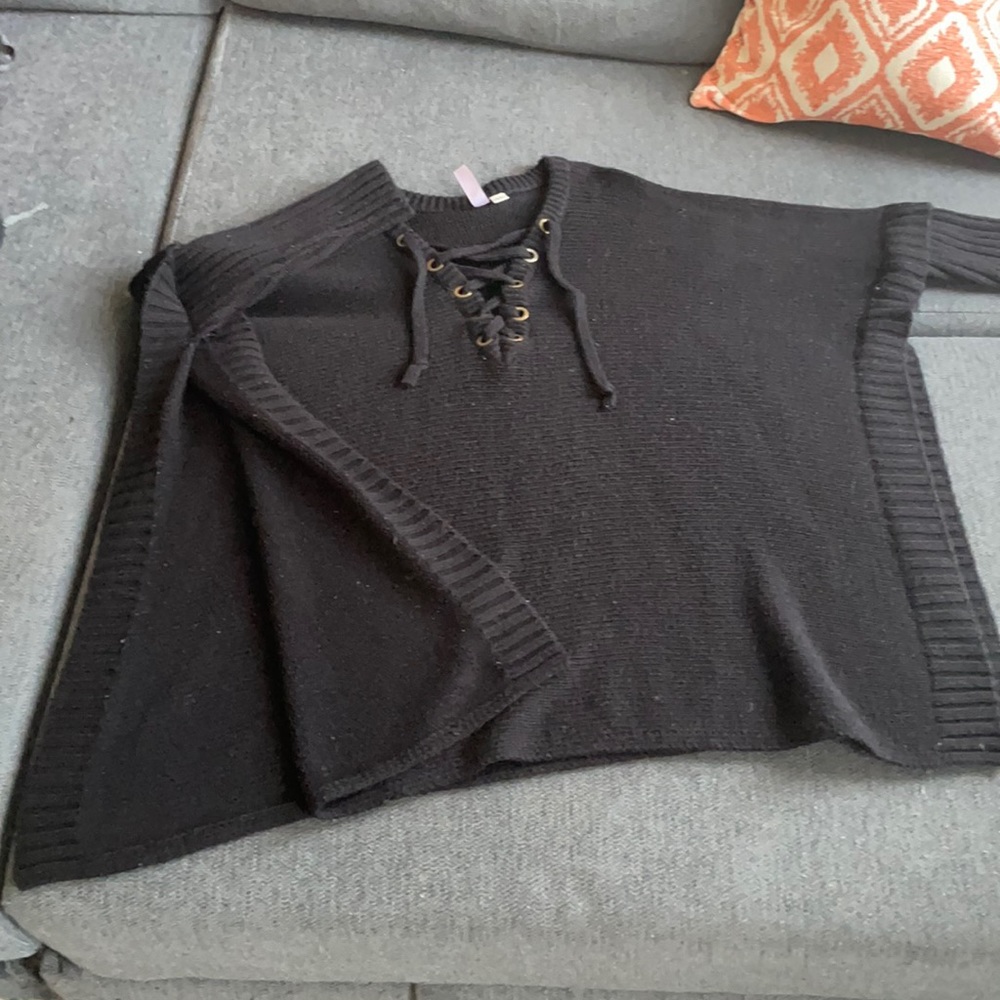 Black Poncho sweater